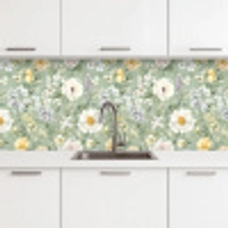 Klassiek - Bloemenpatroon - Kleurrijk keuken achterwand 2 middel 871 -3d
