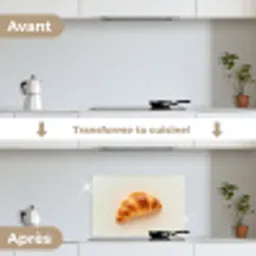 Croissant - Brood - Beige keuken achterwand spatscherm klein -voor_na_FR