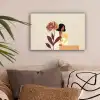 Vrouw - Minimalistisch - Bloem canvas 2cm klein -sfeer1