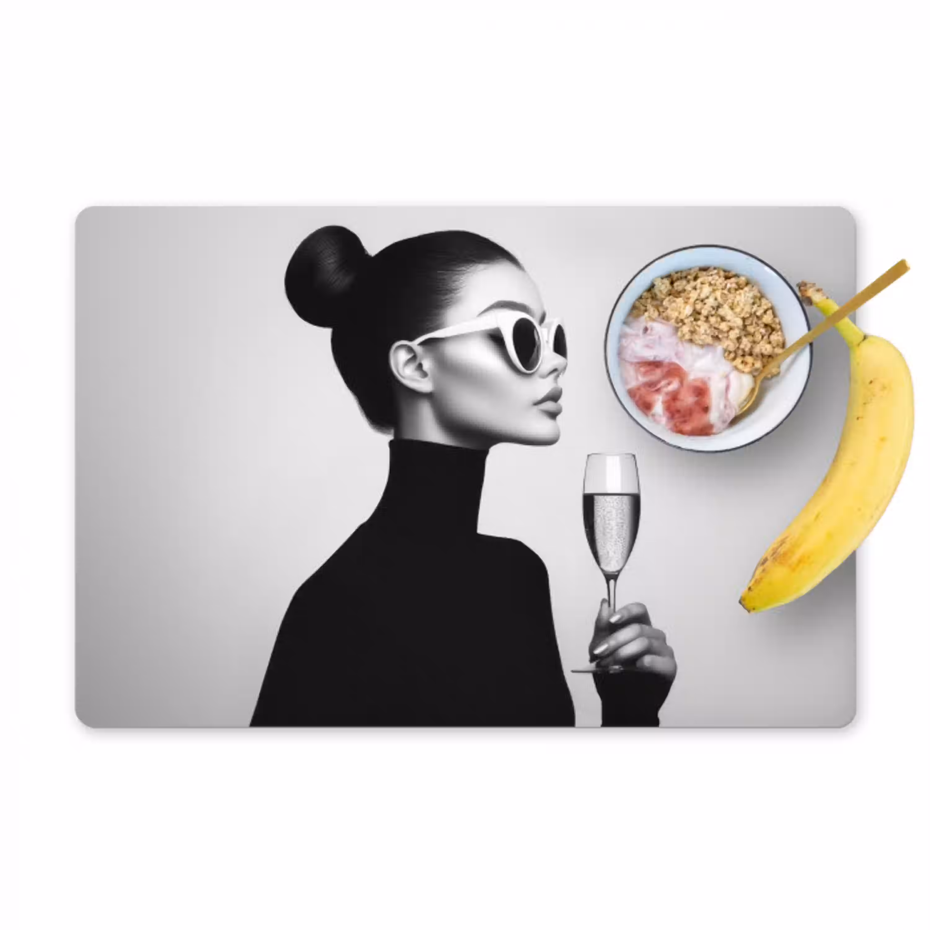 Vrouw - Champagne - Modern Placemat vinyl groot -zzzproduct_Kitchenyeah-website