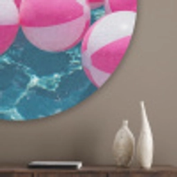 Strandballen - Roze - Water Akoestische PET Vilt - Rond klein -sfeer5_closeup