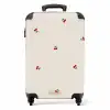 Beige achtergrond met patroon van kleine kersen NBS - Handbagage koffer - Unisex middel -productfoto_recht