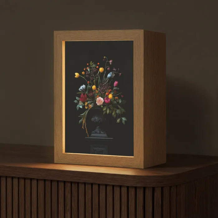 Klassiek - Vaas - Boeket - Bloemen Light Box met kabel (Tafellamp) klein -z3d_website