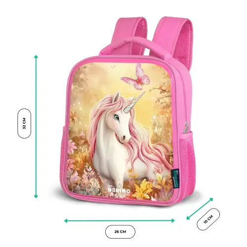 Eenhoorn - Vlinder - Roze - Manen Kinderrugzak - Roze middel -productfoto_formaten