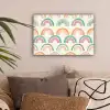 Regenboog - Zachte tinten - Strepen - Stippen canvas 2cm klein -sfeer1