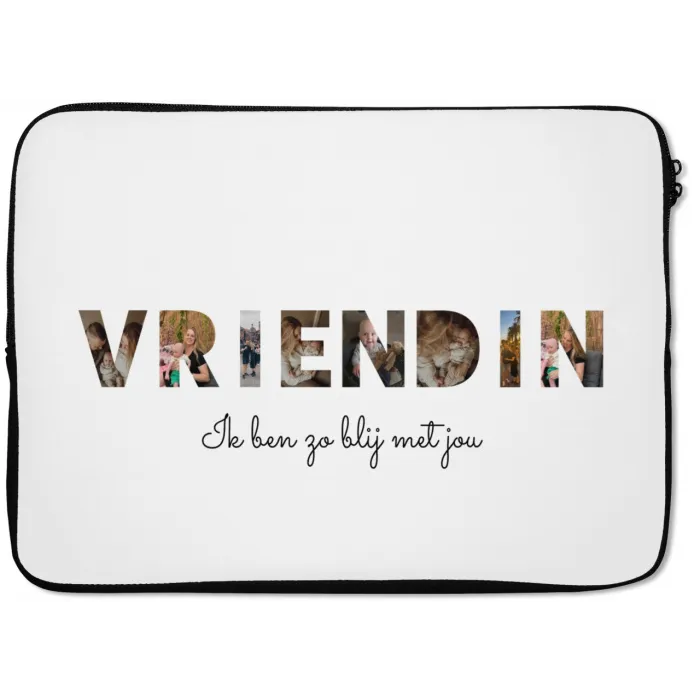 Vriendin - Lettercollage laptophoes neopreen klein -zkaufland3dotto