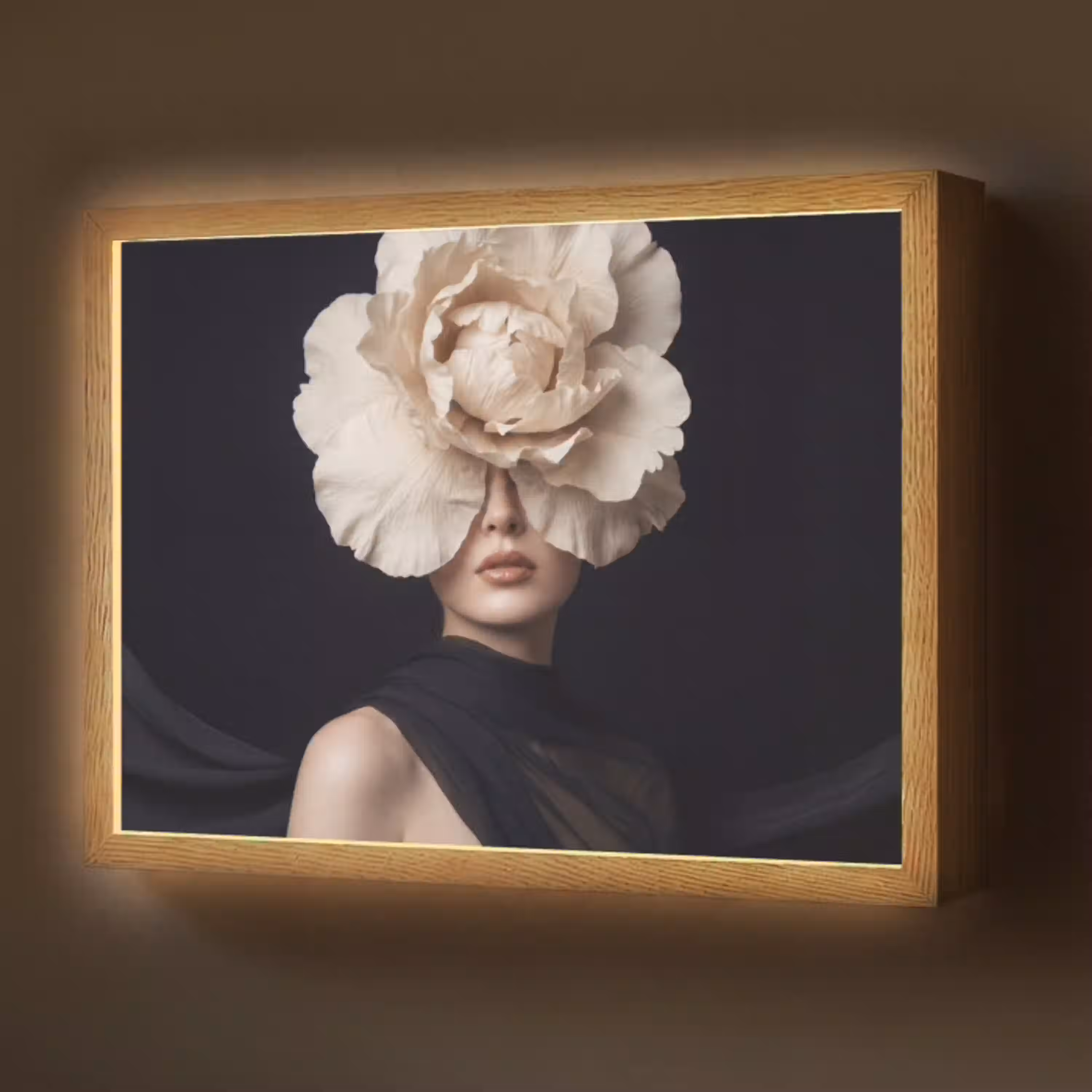 Roos - Tijdloos - Zwart Light Box met batterij (Wandlamp) middel -z3d_website