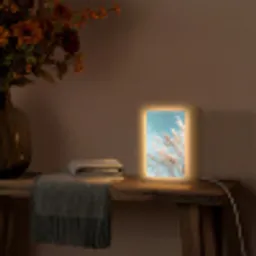 Siergras - Wind - Lichtbruin Light Box met kabel (Tafellamp) klein -sfeer4