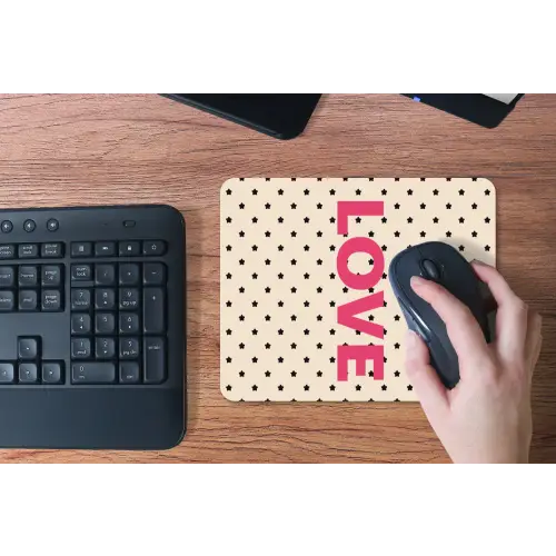 Love - Stippen - Roze muismat rubber klein -toetsenbord