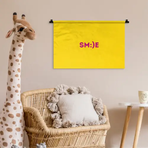 Smile - Roze - Geel Wandkleed katoen klein -wsfeer5_kind