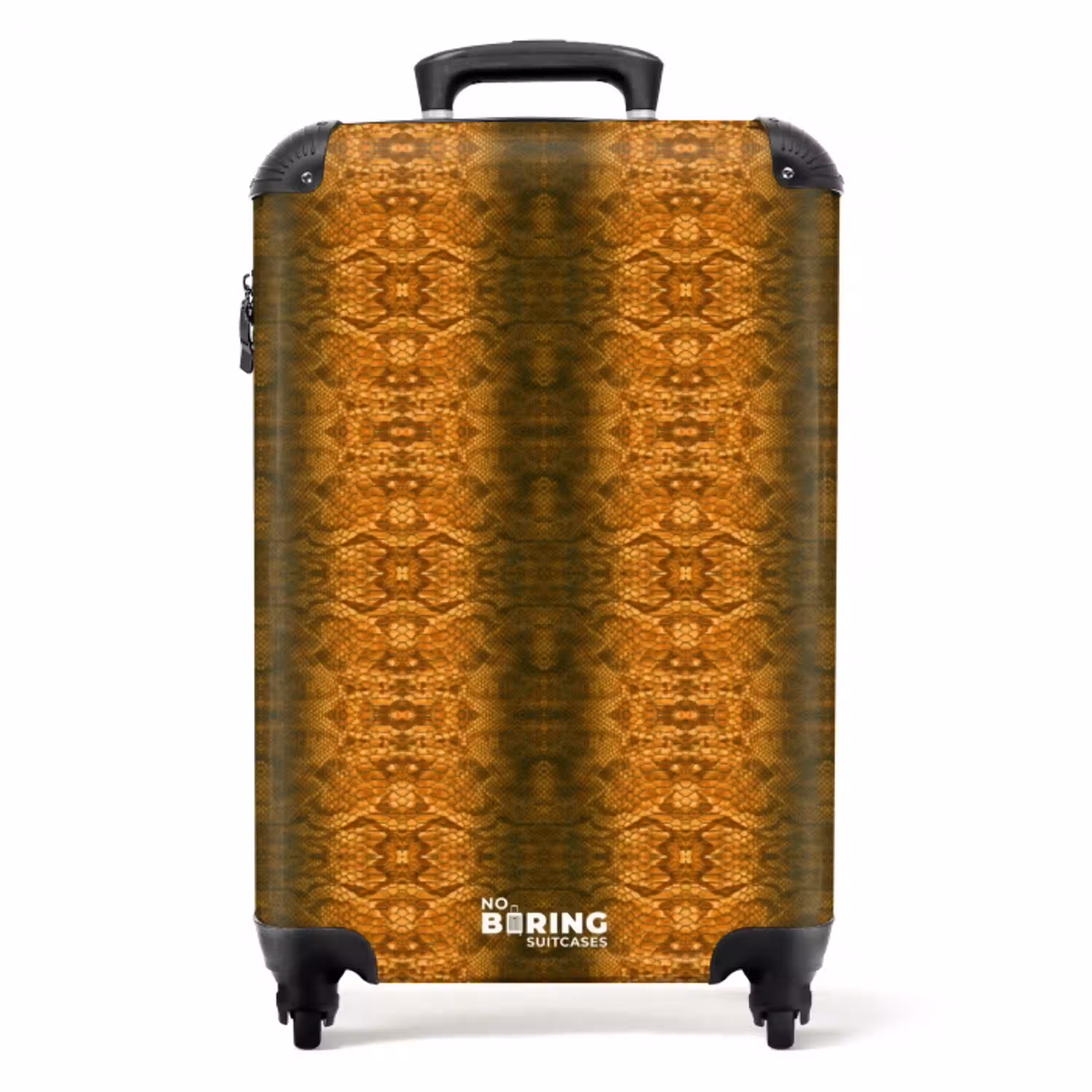 Oranje slangenhuid met symmetrische schubstructuur NBS - Handbagage koffer - Volwassenen Unisex middel -productfoto_recht