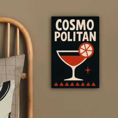 Cocktail - Zwart - Illustratie canvas 2cm klein -sfeer3
