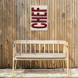 Chef - Rood - Japandi - Vintage Tuinposter op houten frame 2 cm dik klein -sfeer4