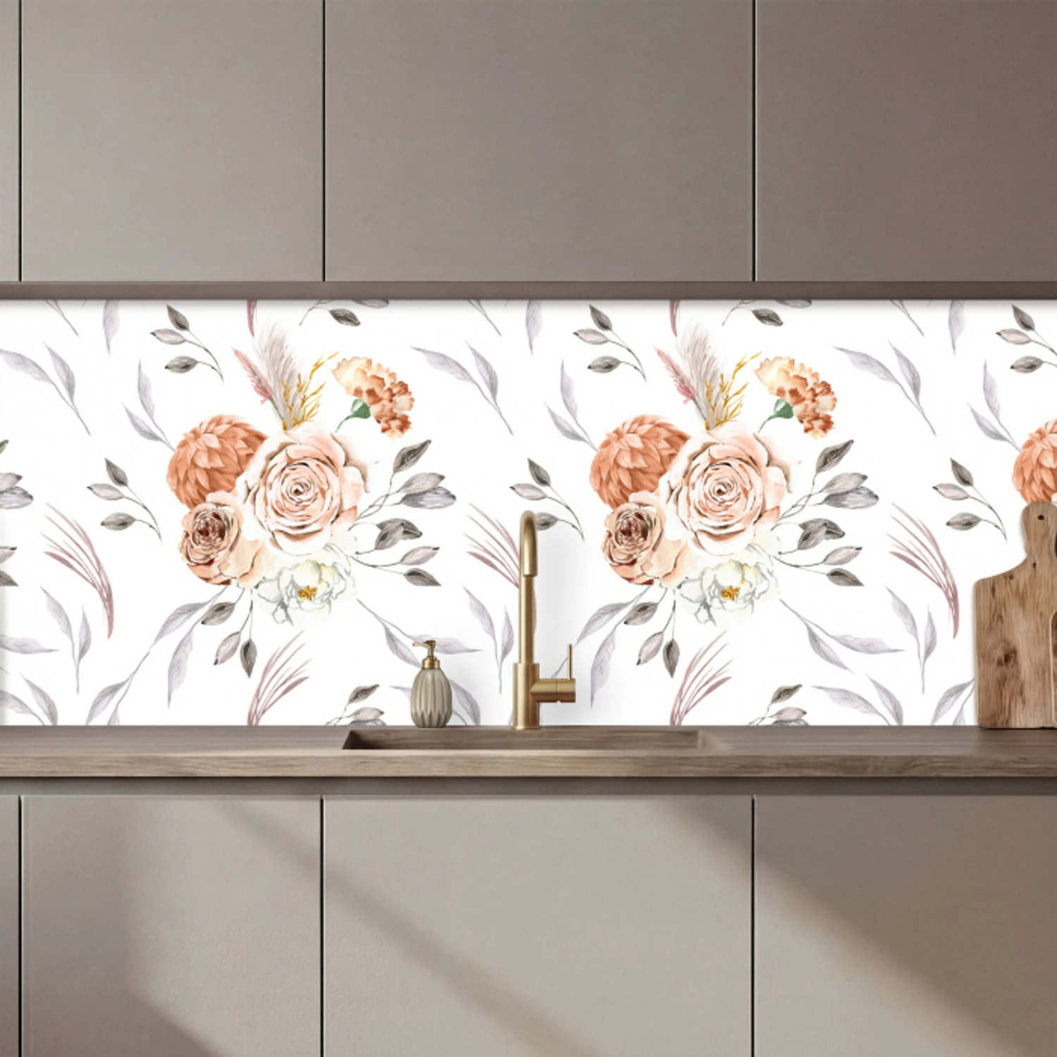 Patronen - Bloemen - Roos - Wit keuken achterwand 2 middel 871 zz_3dshopping