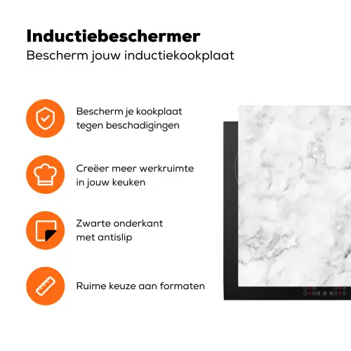 Klassiek - Marmer - Aders - Grijs Inductie beschermer vinyl 3mm klein 276 -zzzzzzz-td-ups