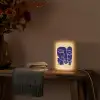 Okergeel - Blauw - Eenvoudige lijnen Light Box met kabel (Tafellamp) klein -sfeer4
