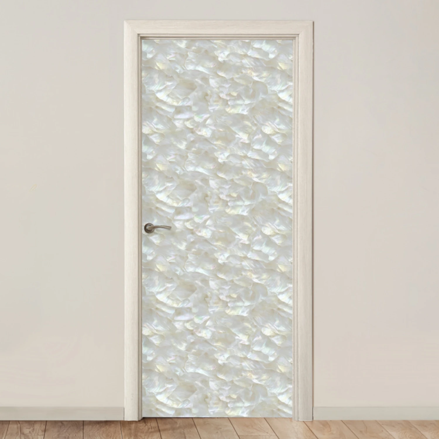 Parelmoerglans - Wit - Schelp deurposter klein 289 -3d_beige