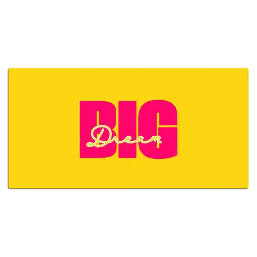 Dream big - Geel - Roze Muismat XXL klein -3d_leeg