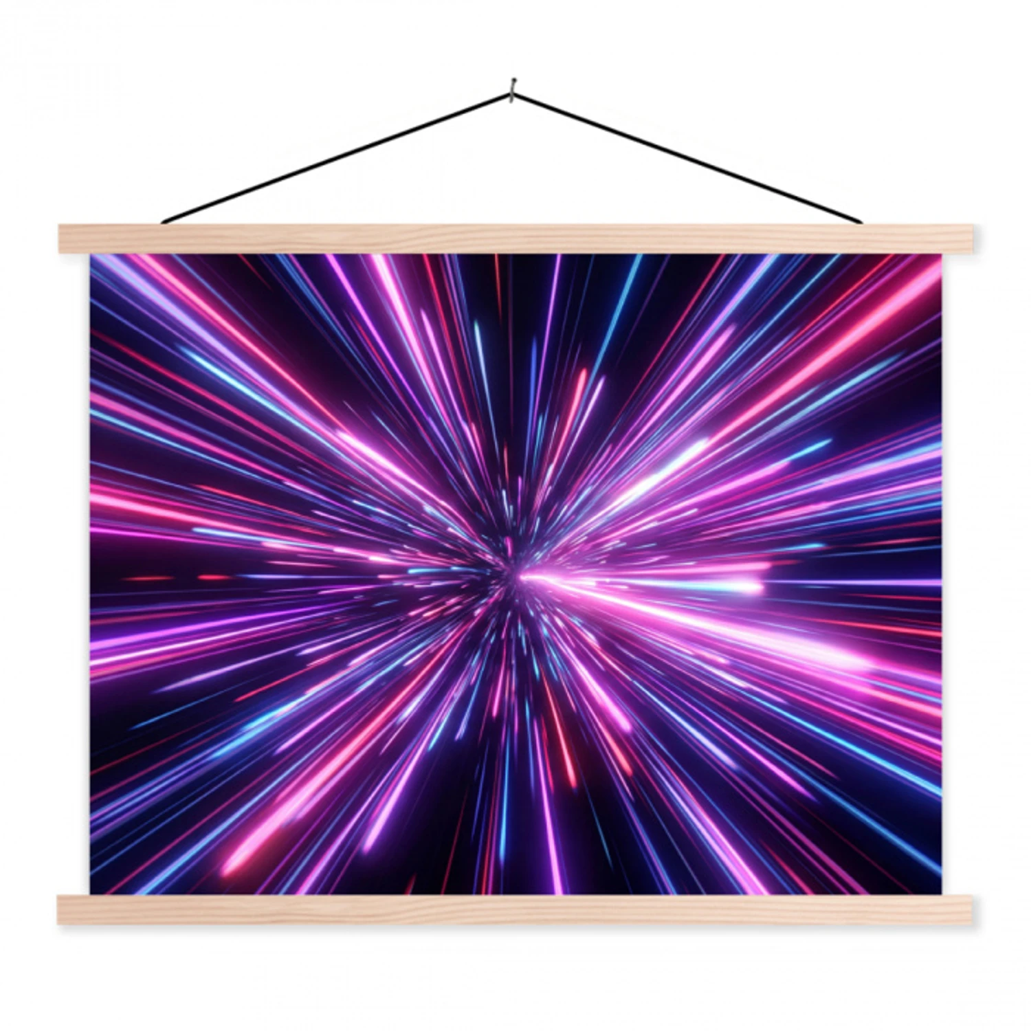 Lichtsnelheid - Ruimte - Roze - Paars textielposter latten blank klein -3d