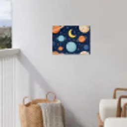 Ruimte - Planeten - Kleurrijk tuinposter los doek klein -sfeer8