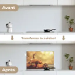Pompoen - Herfst - Dennenappel - Fruit - Appel keuken achterwand spatscherm klein -voor_na_FR