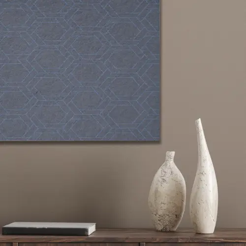 Hexagon - Patroon - Blauw PET vilt klein 837 -sfeer6_closeup