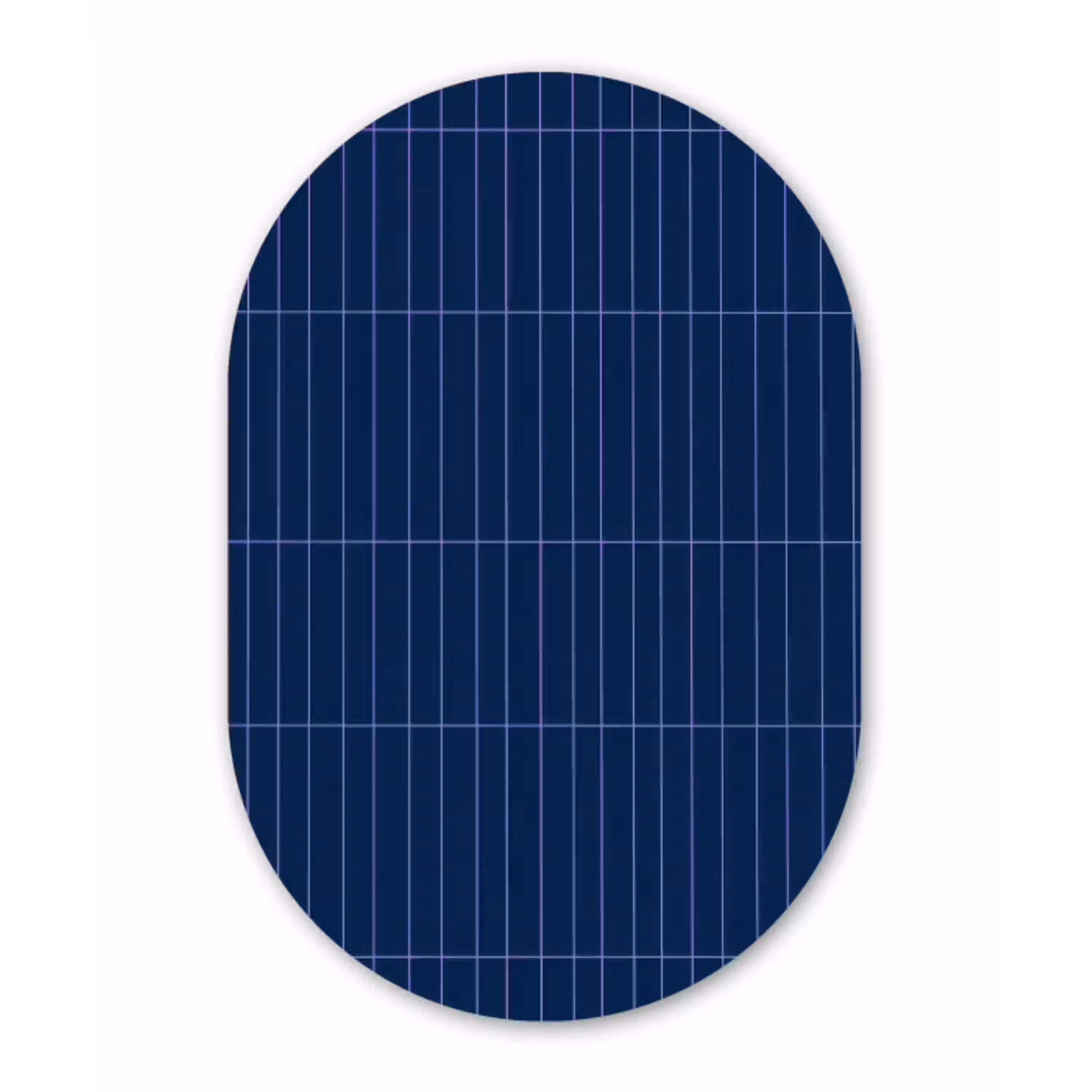 Tegels - Langwerpig - Blauw Wandcirkel Ovaal Aluminium middel 839 -3d