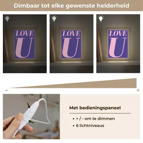 Love - Blauw - Valentijn Light Box met kabel (Wandlamp) klein -USP_dimbaarNL