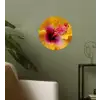 Geel - Hibiscus - Tropisch Wandcirkel behangsticker klein -sfeer2