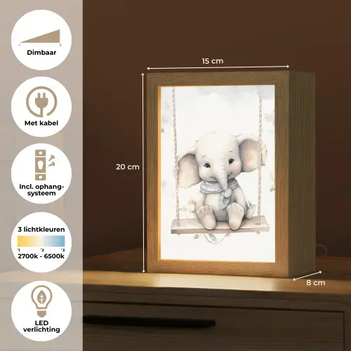 Olifant - Dier - Kinderen Light Box met kabel klein -USP_NL