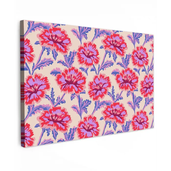 Bloemen - Patroon - Meerkleurig Tuinposter op houten frame 2 cm dik klein 845 -3d