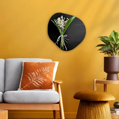 Lelietjes van dalen - Bloemen - Stilleven - Flora Wandcirkel Organisch Forex 3mm klein -sfeer4