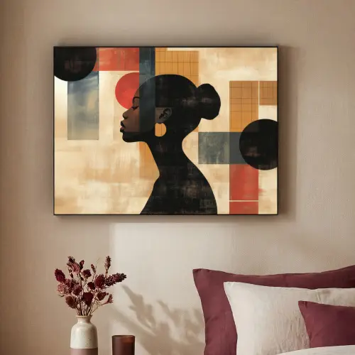 Zijaanzicht - Vrouw - Vormen Textielframe zwart klein -sfeer1