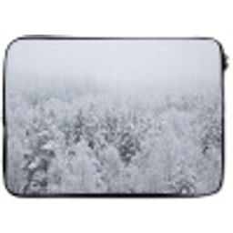 Bos - Sneeuw - Winter - Natuur - Wit laptophoes neopreen klein -zkaufland3dotto
