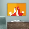 Kippen - Oranje - Vlakken canvas 2cm klein -sfeer4
