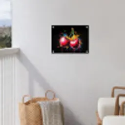 Kersen - Fruit - Graffiti - Verf - Abstract - Modern - Kleurrijk tuinposter los doek klein -sfeer8