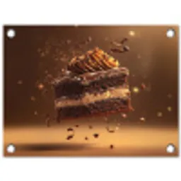 Taart - Chocolade - Eten - Brownie tuinposter los doek klein -3d