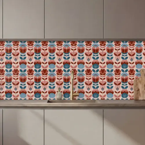 Vintage - Motief - Kleurrijk keuken achterwand 2 middel 871 zz_3dshopping