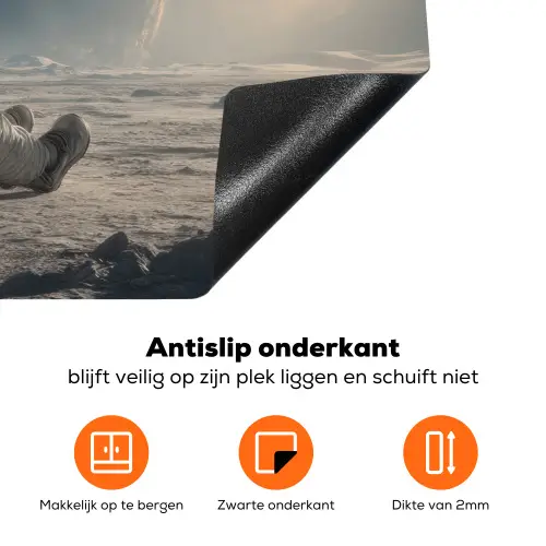 Maan - Kat - Astronaut - Ruimte Inductie beschermer vinyl 3mm klein -zzzzzzz-td-onderkant