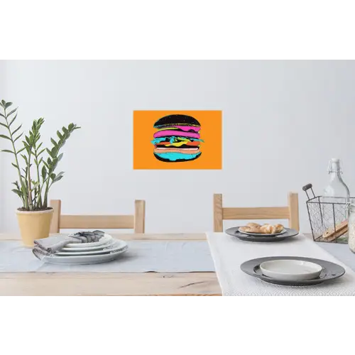 Hamburger - Kleurrijk - Speels Muursticker klein -eettafel