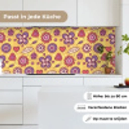 Patroon - Bloemen - Paars - Oranje keuken achterwand 2 middel 871 -sfeer4_DE