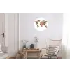 Wereldkaart - Bloemen - Felgekleurd Wandcirkel aluminium klein -woonkamer