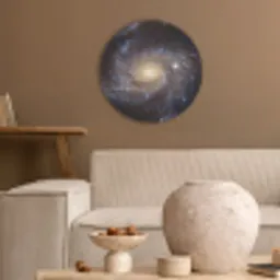 Kosmos - Sterrenstelsel - Donker Akoestische PET Vilt - Rond klein -sfeer1