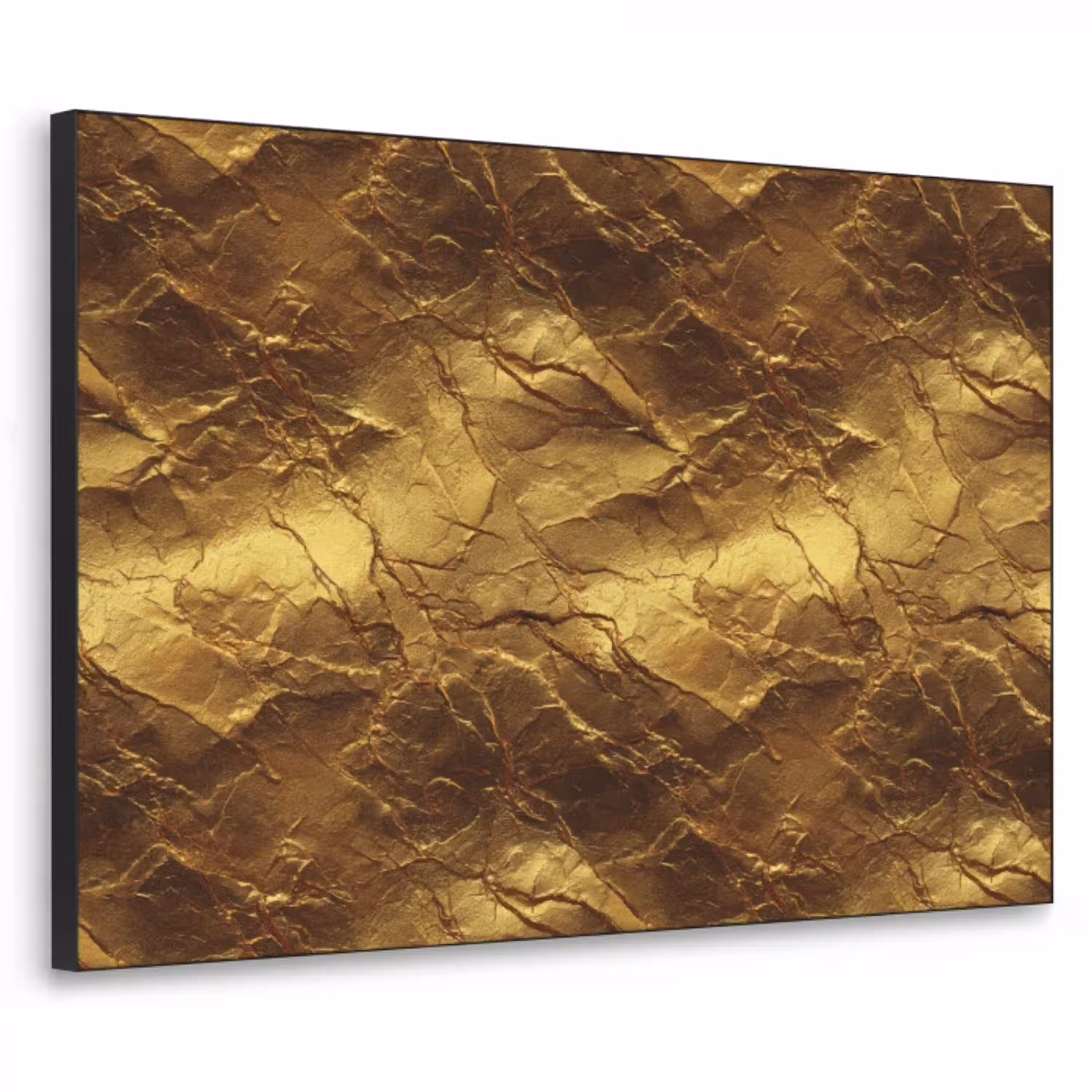 Bladgoud - Textuur  - Goud Textielframe zwart klein 947 -3d