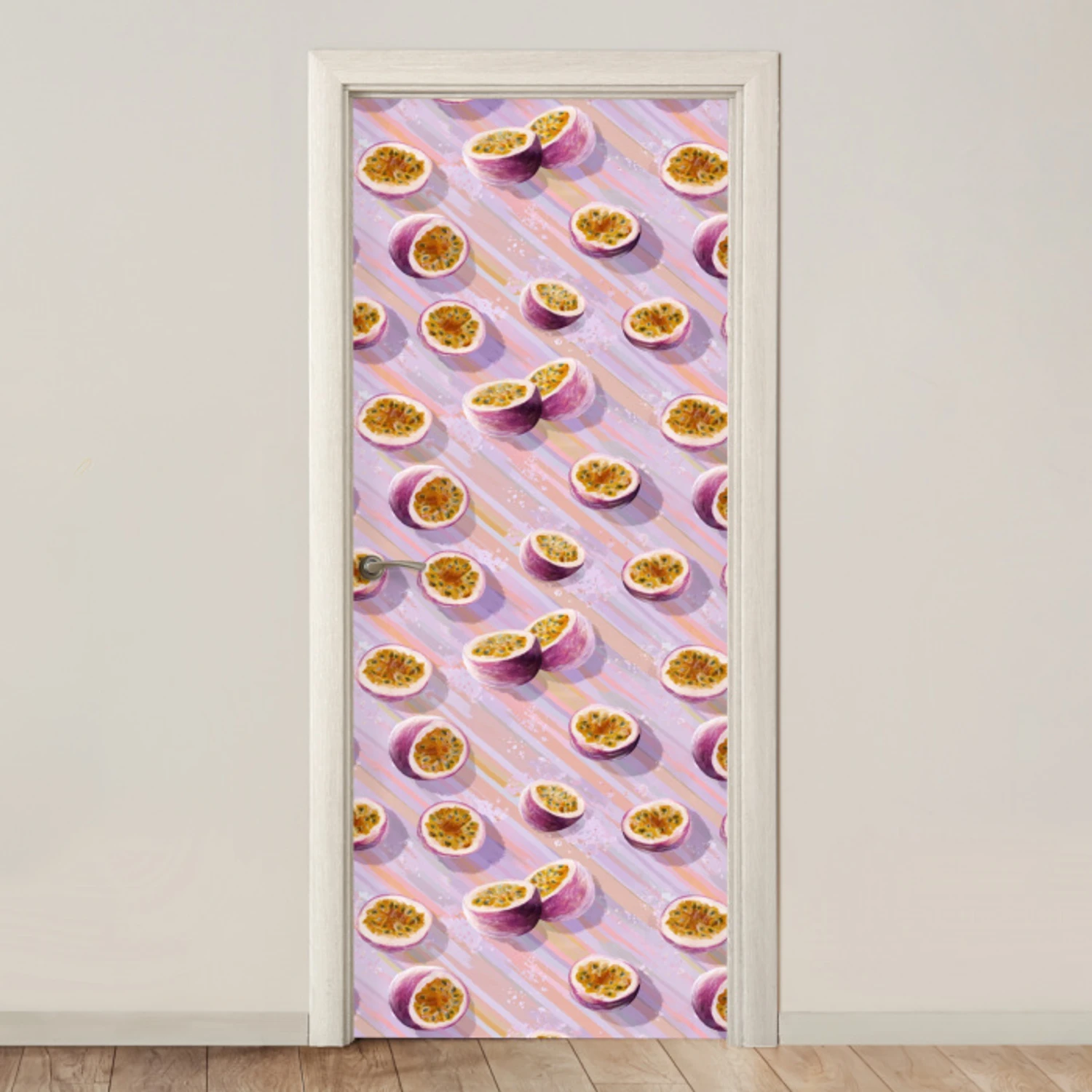Passievrucht - Tropisch - Paars deurposter klein 289 -3d_beige