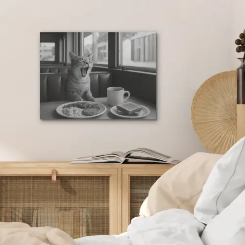 Kat - Koffie - Brood - Zwart PET vilt klein -sfeer3