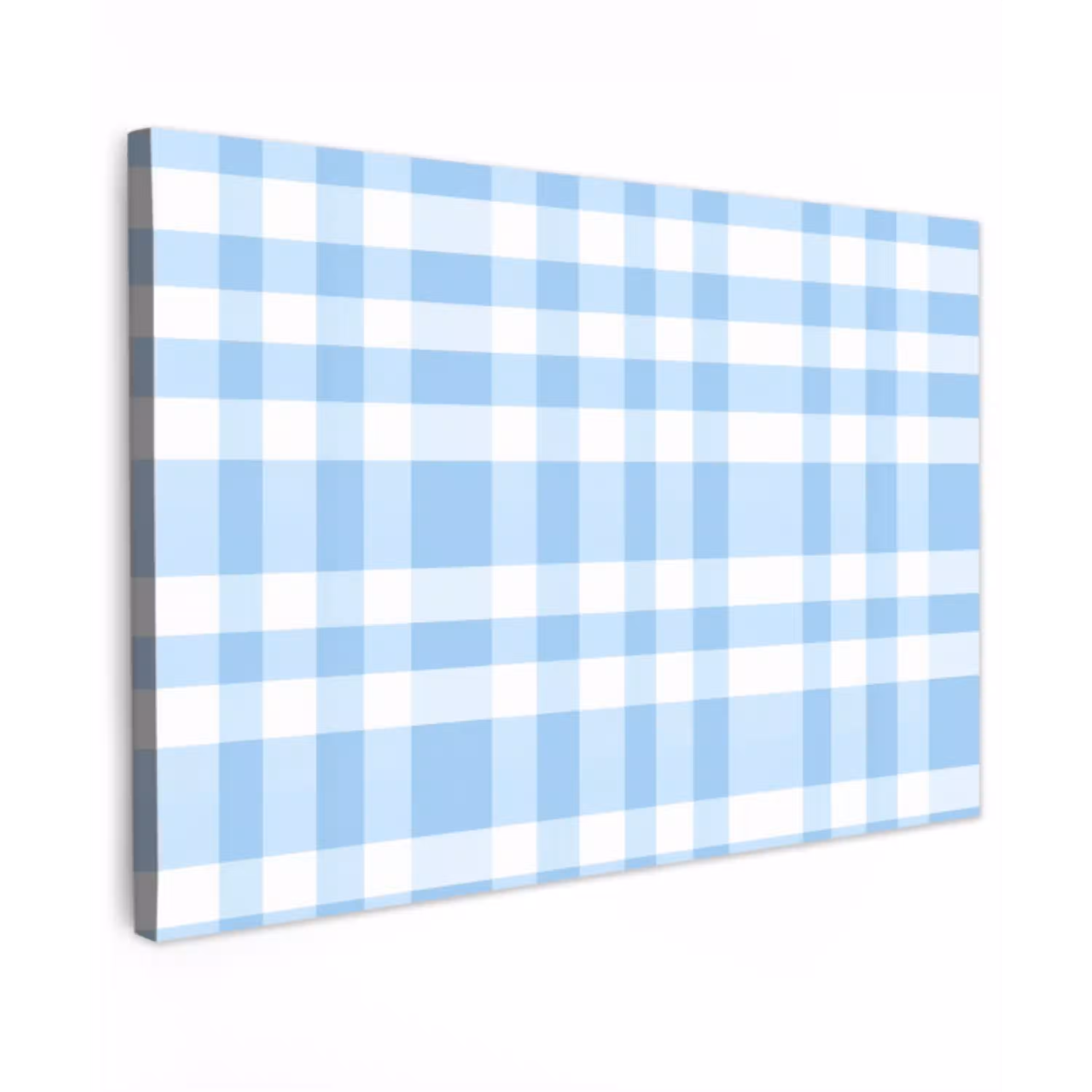 Ruit - Patroon - Blauw Tuinposter op houten frame 2 cm dik klein 845 -3d