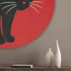 Kat - Zwart - Staart Akoestische PET Vilt - Rond klein -sfeer5_closeup