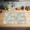 Linnen - Patroon - Groen Inductie beschermer vinyl 3mm klein 276 -sfeer5