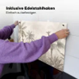 Jungle - Banenboom - Kolibrie - Beige Inductie beschemer met haakjes klein -ky-ophangen-de